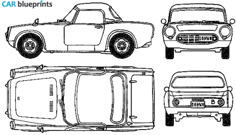 1964 Honda S600 Coupe blueprint