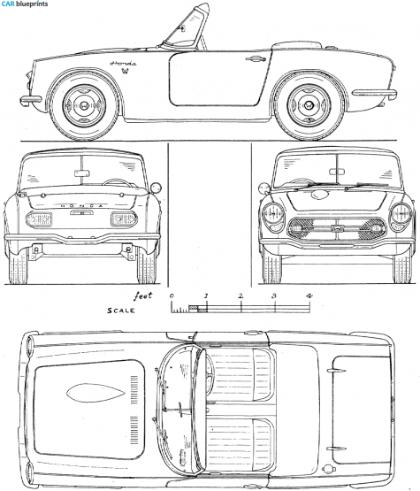 1964 Honda S600 Cabriolet blueprint