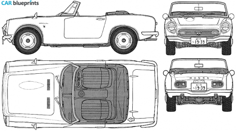 1965 Honda S800 Cabriolet blueprint