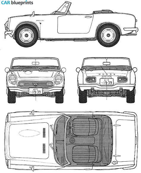 1966 Honda S800 Cabriolet blueprint