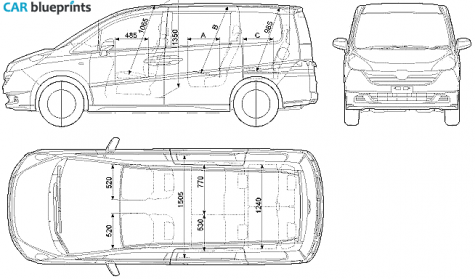 2006 Honda Stepwgn Minivan blueprint