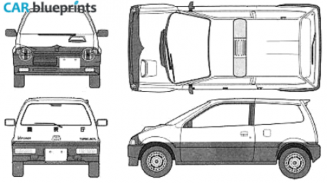 1989 Honda Today Hatchback blueprint