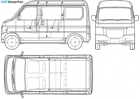 2005 Honda Vamos Hobio Microvan blueprint