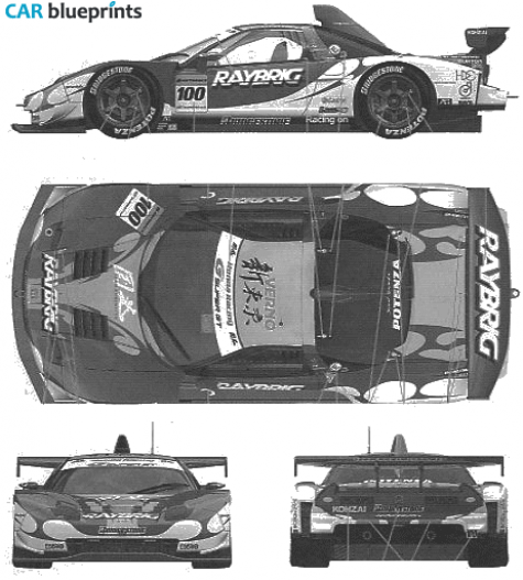 2005 Honda NSX JGTC Raybrig Super GT Coupe blueprint