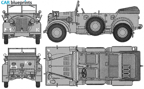 1944 Horch KFZ 15 SUV blueprint