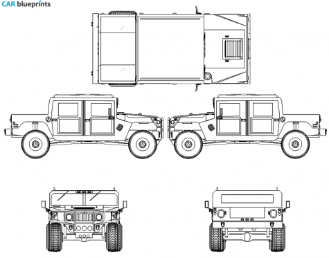 1992 Hummer H1 SUV blueprint