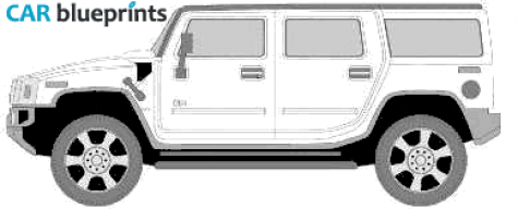 2003 Hummer H2 SUV blueprint