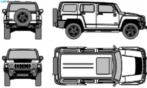 2006 Hummer H3 SUV blueprint