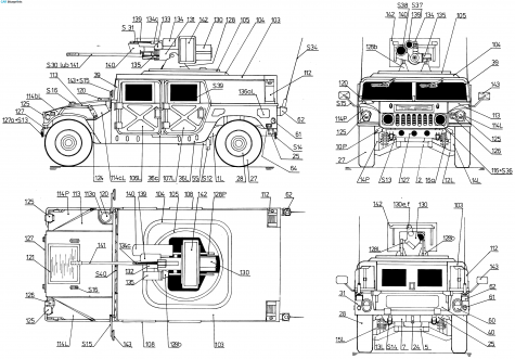 1992 Hummer M242 Bushmaster SUV blueprint