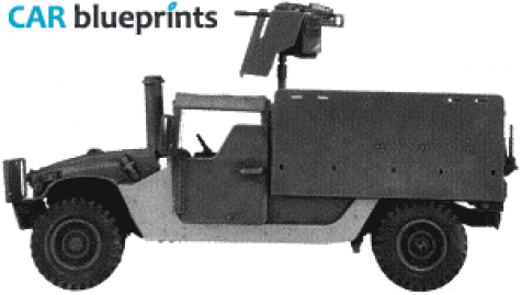 1985 Hummer Humvee M998 MG Truck blueprint