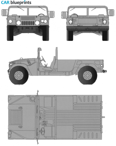 1984 Hummer Humvee Open Pick-up blueprint