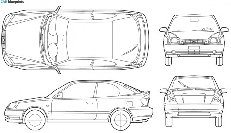 2005 Hyundai Accent 3-door Hatchback blueprint