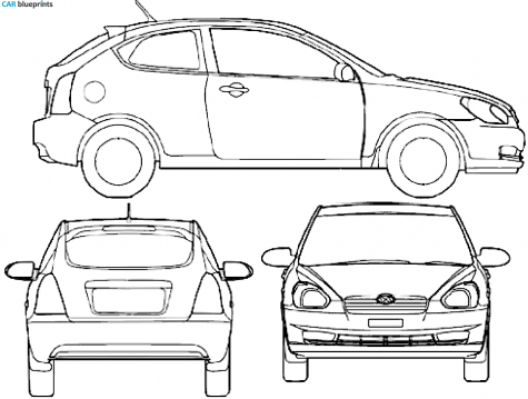 2008 Hyundai Accent III MC Hatchback blueprint