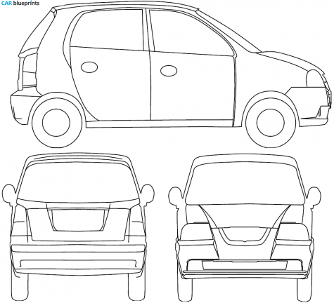 2008 Hyundai Atos Prime Hatchback blueprint