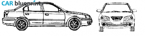 2002 Hyundai Elantra Sedan blueprint