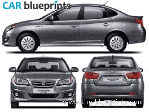 2011 Hyundai Elantra Sedan blueprint