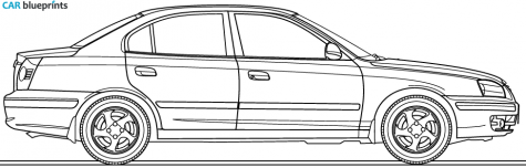 2004 Hyundai Elantra Sedan blueprint