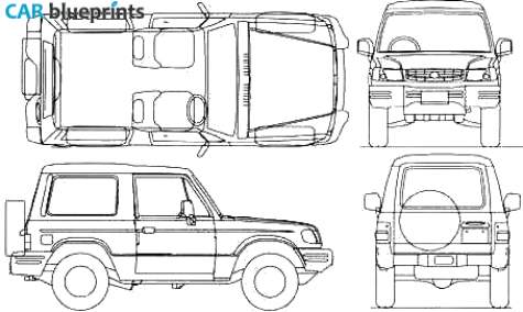 2003 Hyundai Galloper SWB SUV blueprint