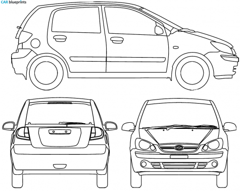 2008 Hyundai Getz Hatchback blueprint