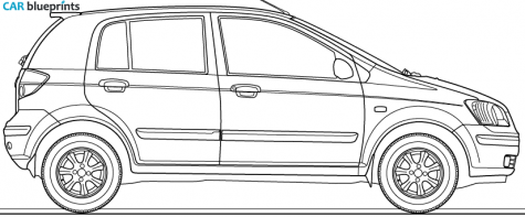 2004 Hyundai Getz Hatchback blueprint