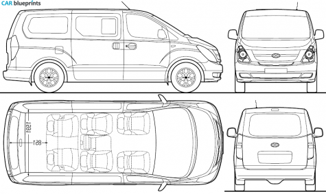 2009 Hyundai Montana Minivan blueprint