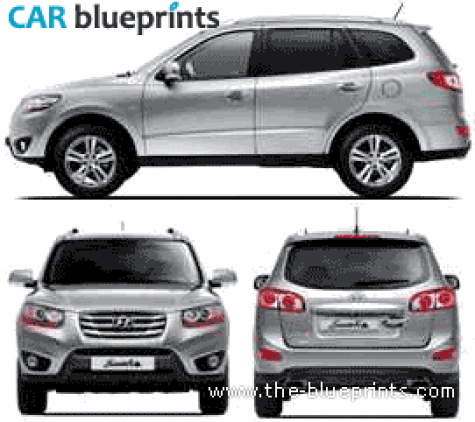 2011 Hyundai Santa Fe SUV blueprint