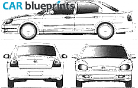 2001 Hyundai Sonata Sedan blueprint