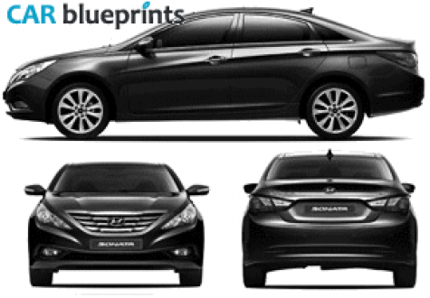 2010 Hyundai Sonata Sedan blueprint