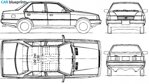 1986 Hyundai Stellar Sedan blueprint