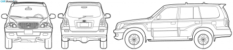 2005 Hyundai Terracan SUV blueprint