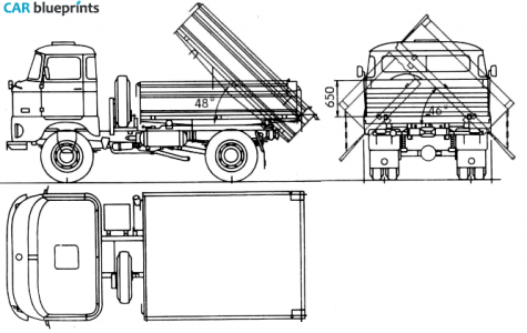 1974 IFA W50 Truck blueprint