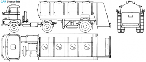 1973 IFA W50 Tanker Truck blueprint