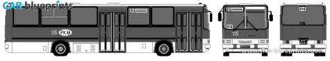 2003 Ikarus 260.43 Bus blueprint