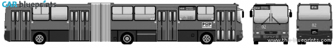 2002 Ikarus 280.26 Bus blueprint