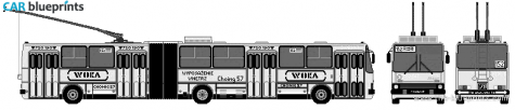 2002 Ikarus 280T Bus blueprint