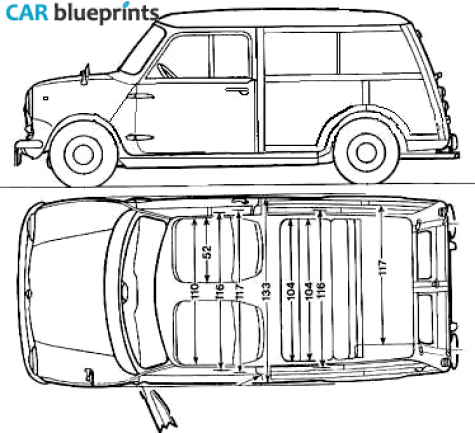 1974 Innocenti Mini Traveller Hatchback blueprint