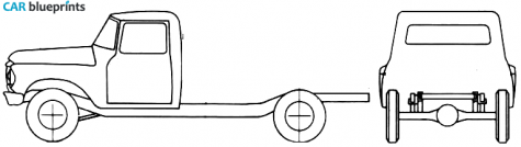 1965 International D1200 4x4 Truck blueprint