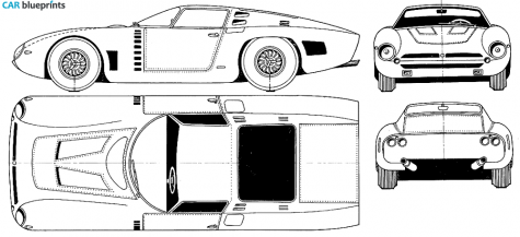 1977 Iso Rivolta Grifo A3/C Coupe blueprint