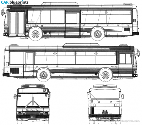 Isuzu Erga Bus blueprint