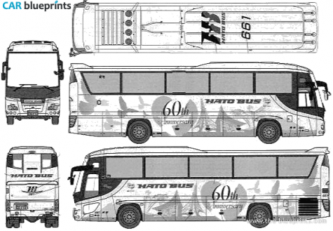 Isuzu Gala Hi-decker Bus blueprint