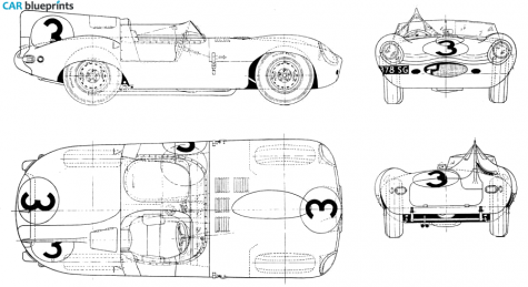 1977 Jaguar D-type Cabriolet blueprint