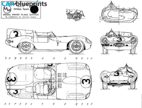 1977 Jaguar D-type Cabriolet blueprint