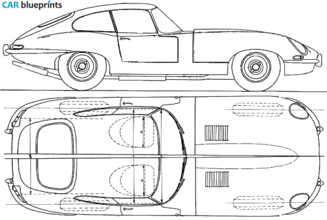 1961 Jaguar E-Type 38 Coupe blueprint