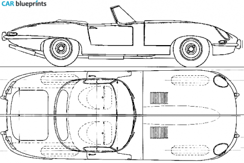 1961 Jaguar E-Type 38 Roadster blueprint