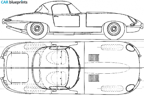 1961 Jaguar E-Type 38 Roadster blueprint