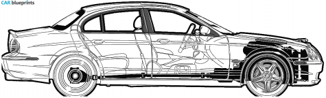 2003 Jaguar S-type R Sedan blueprint