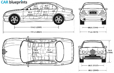 1966 Jaguar S-type Sedan blueprint