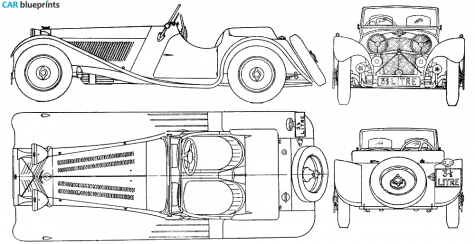 1977 Jaguar SS100 Cabriolet blueprint