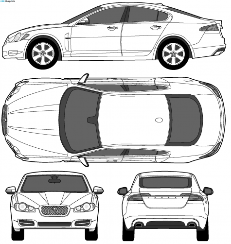 2008 Jaguar XF Sedan blueprint