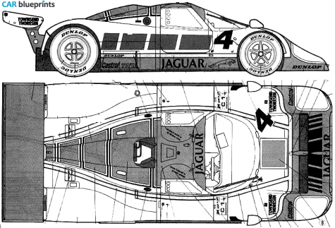 1987 Jaguar XJR-8 Le Mans Coupe blueprint